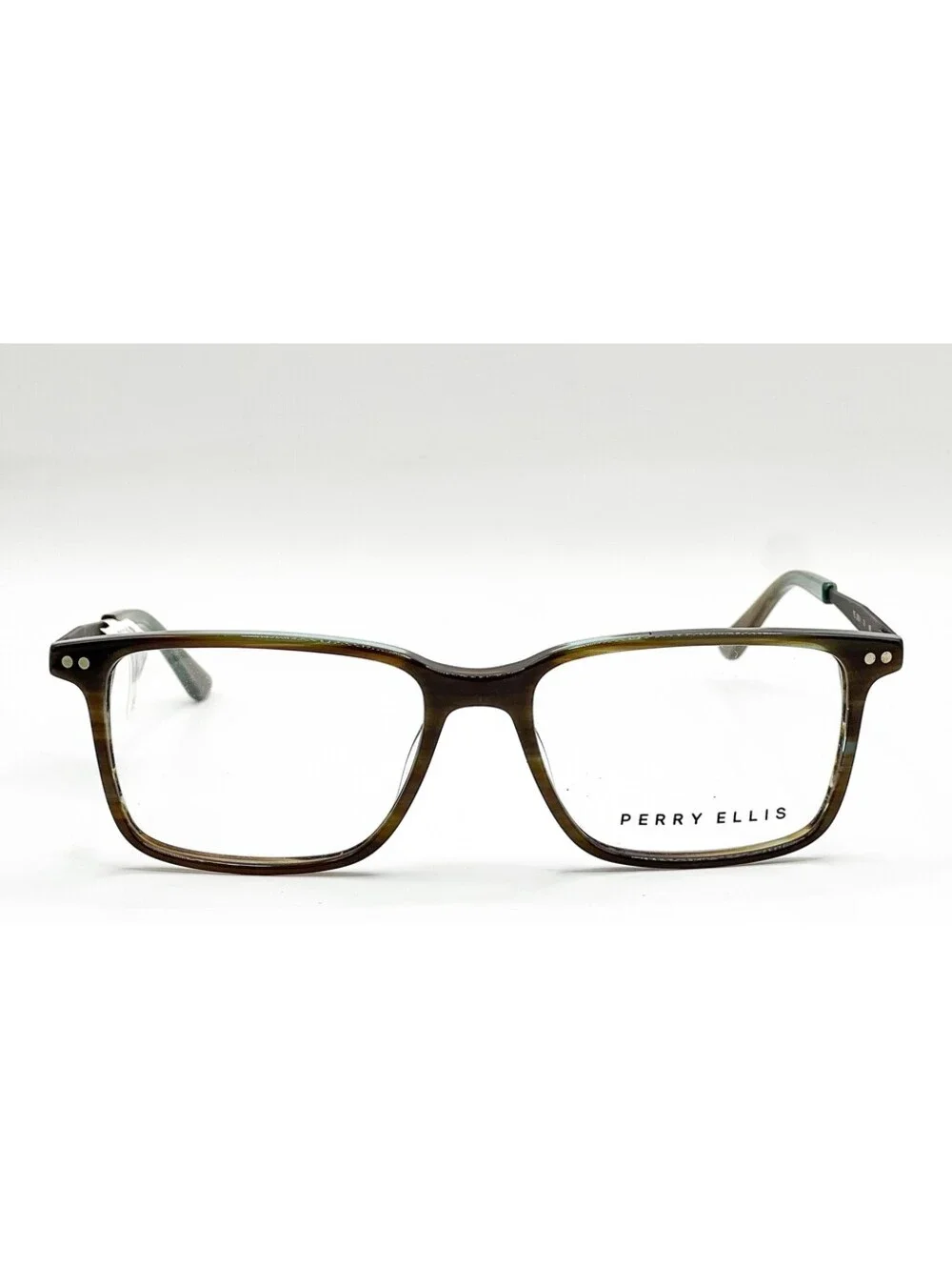 Perry Ellis Pe 379-1 Brown Horn Authentic Eyeglasses 53-16-145